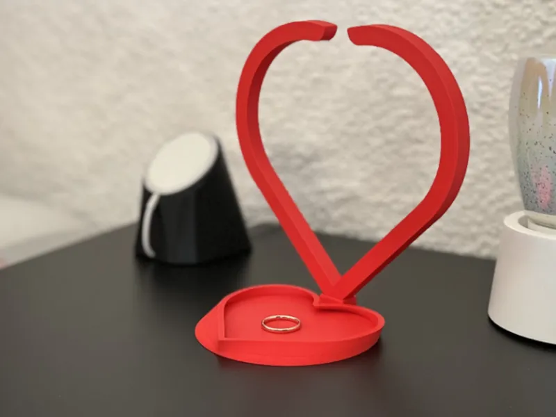 Heart Jewelry Dish with Heart Statuette