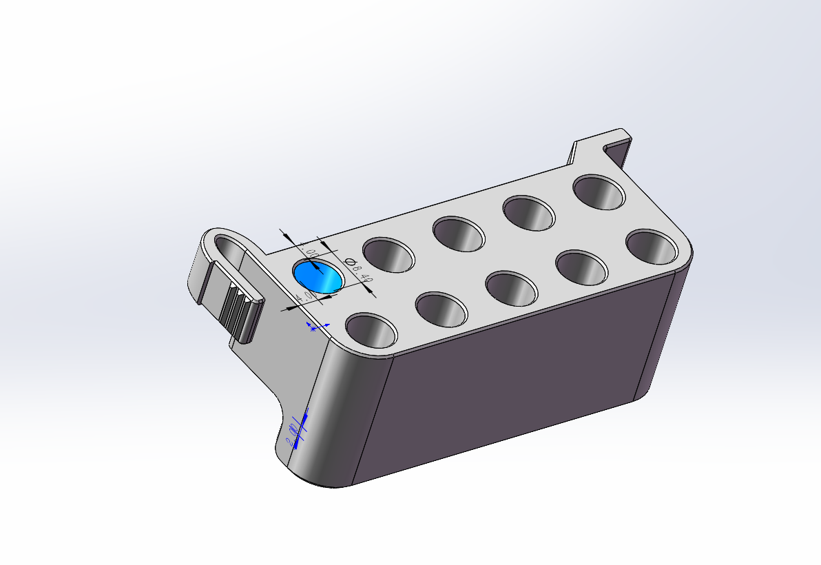Miniatura 2 do modelo 3D 方孔洞洞板钻头架