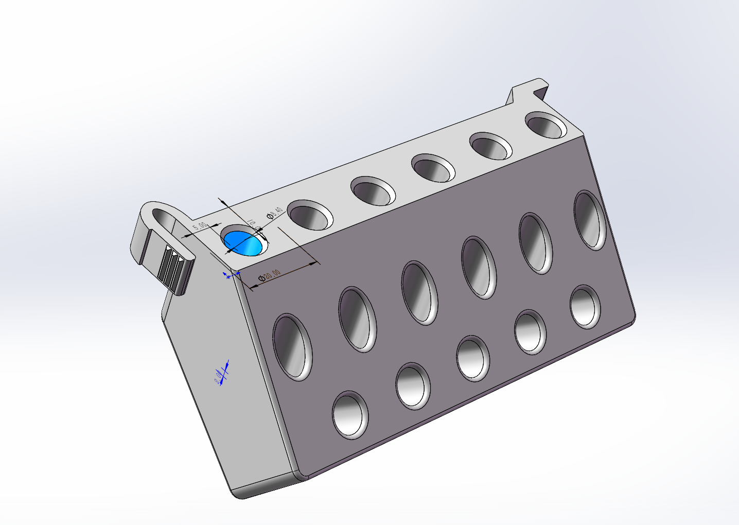 Miniatura 1 do modelo 3D 方孔洞洞板钻头架