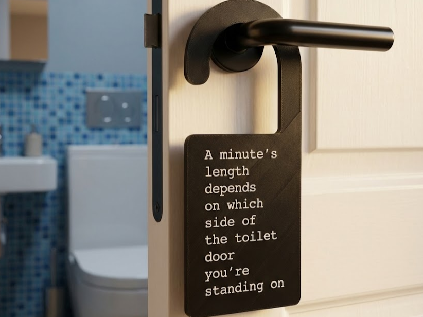 Occupied Sign with Humorous "Relativity" Quote