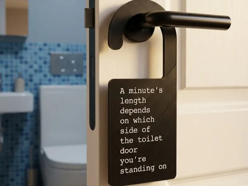 Occupied Sign with Humorous "Relativity" Quote