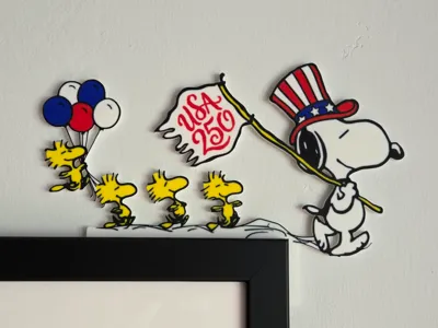 Door Corner Art, Snoopy USA 250 Anniversary Parade