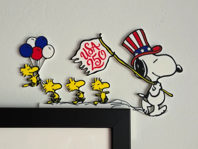Door Corner Art, Snoopy USA 250 Anniversary Parade