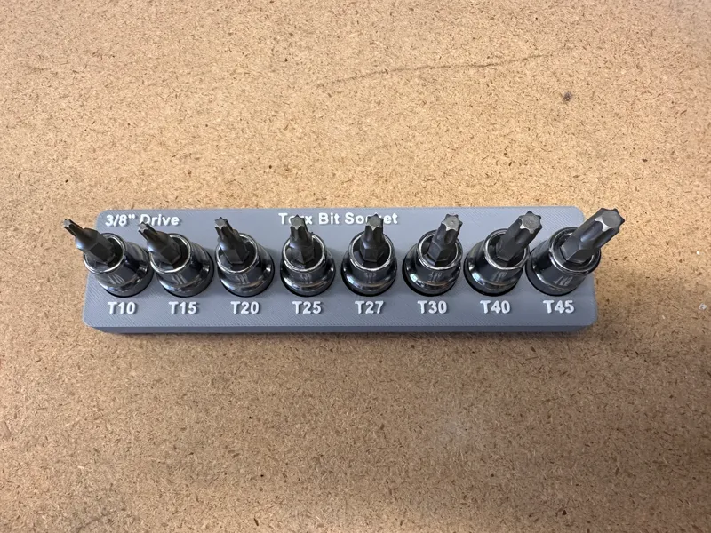 Gridfinity Torx Bit Socket Holder - 3/8" Drive