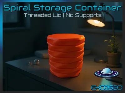 Spiral Storage Container (Threaded Lid)