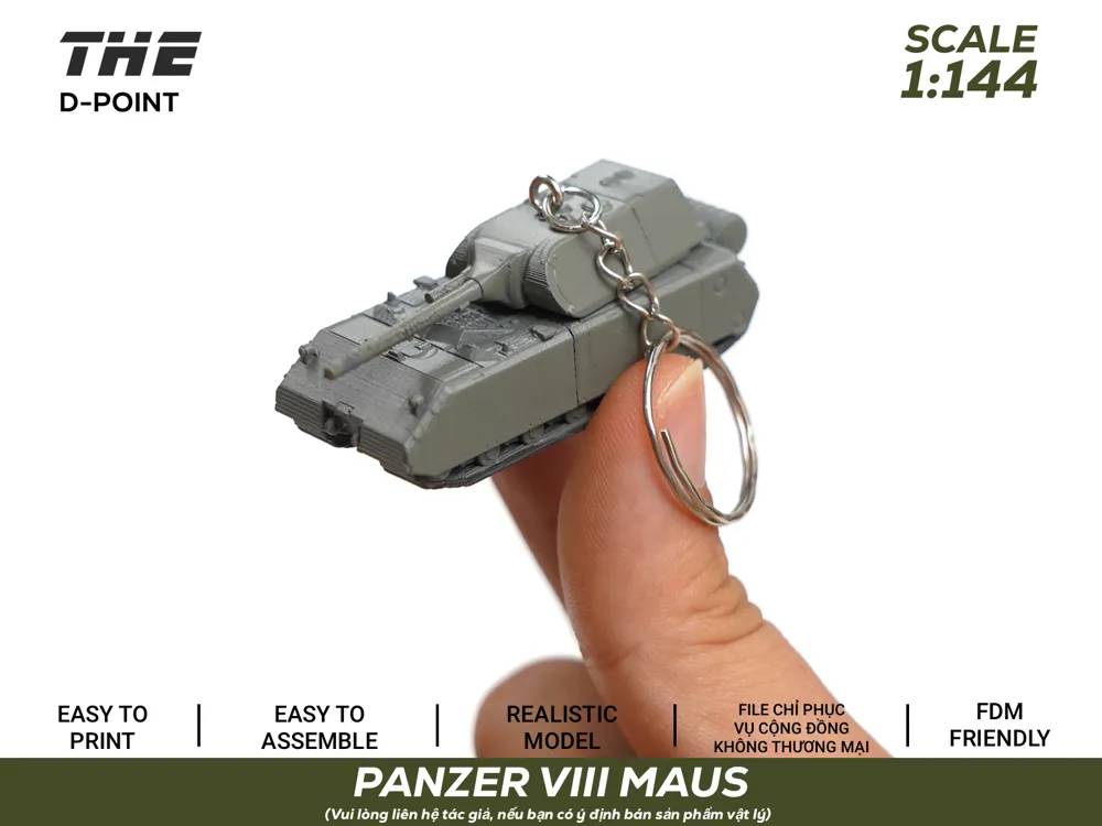Llavero: German Tank MAUS | 1:144 Miniature Tank & Keychain. Referencia del modelo original.