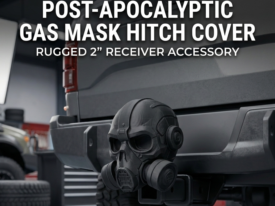 Post-Apocalyptic Gas Mask Hitch Cover - Rugged 2" 