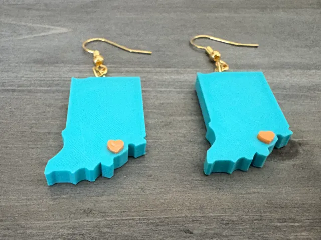 Heart of Indiana Drop Earrings (customize heart)