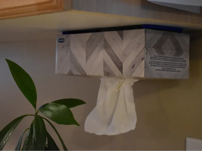 "Invisible" Underside Tissue Box Holder