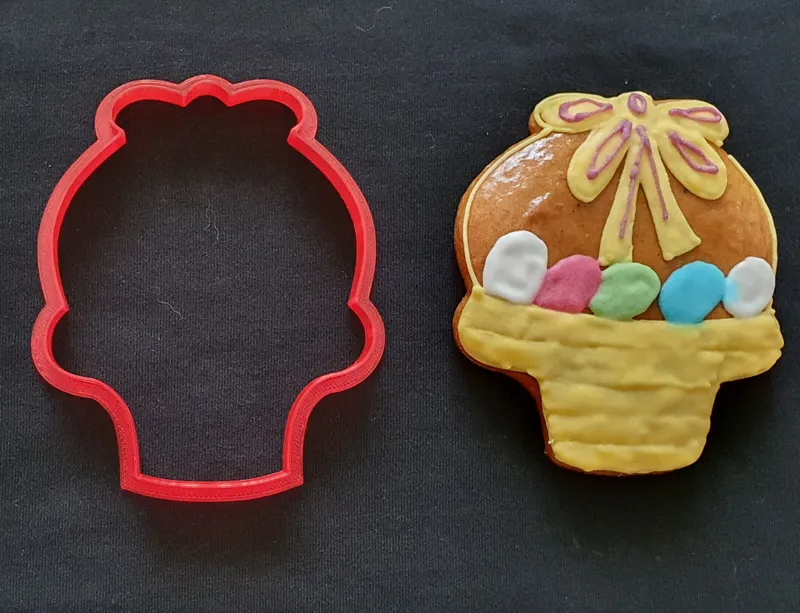 Easter egg basket cookie cutter