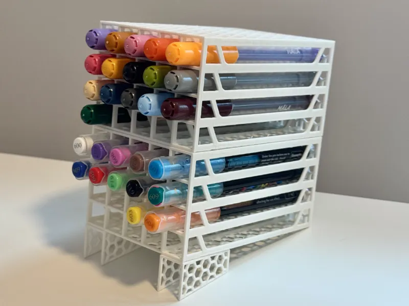Pen & Marker Holder - Hexagonal Design