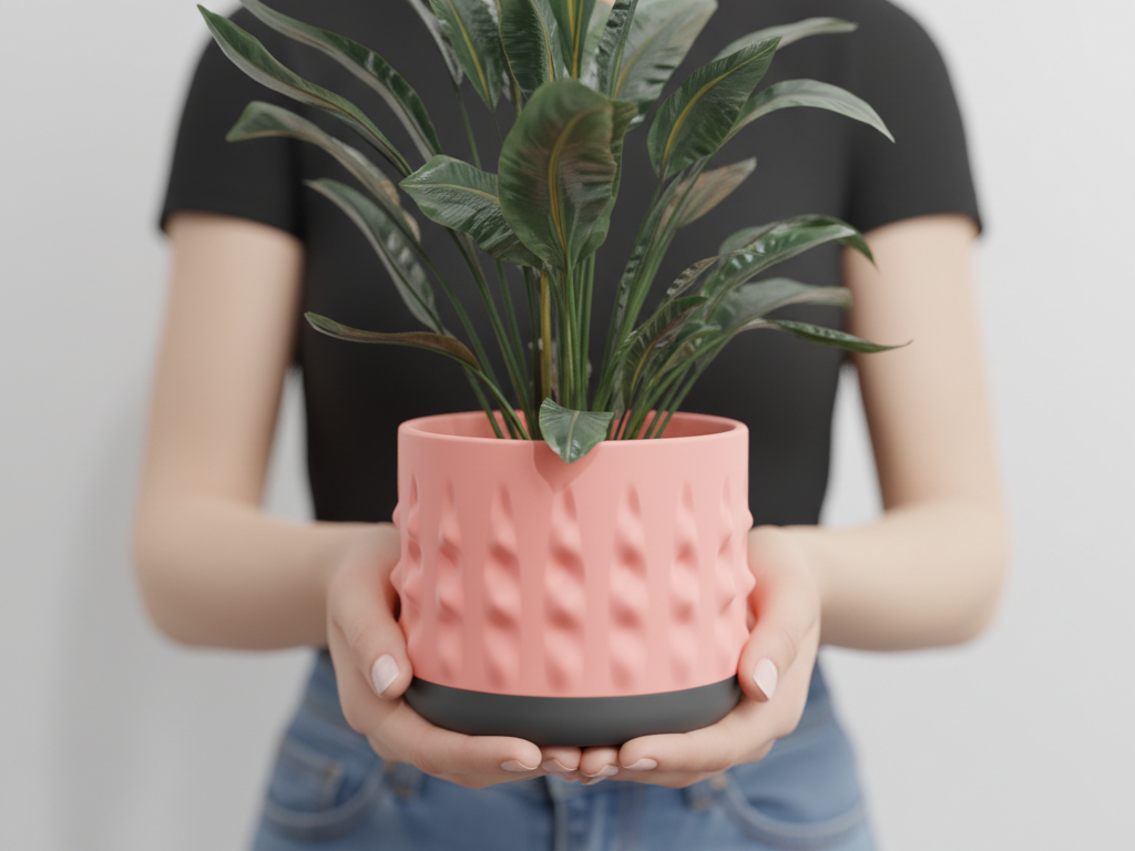 Planter with Drainage and Drip Tray.