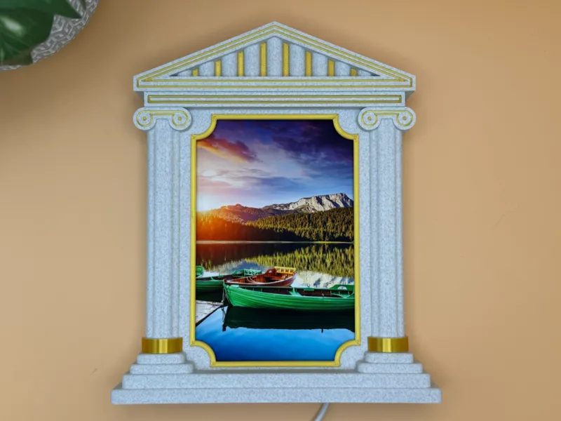 Temple of Memories  Greek Photo / Lithophane Frame
