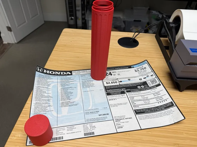 Vehicle Window Sticker Storage Tube