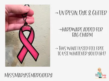 Dije o accesorio de collar: Awareness Ribbon Bezel UV Resin Rhinestone Pendant — vista de referencia 4