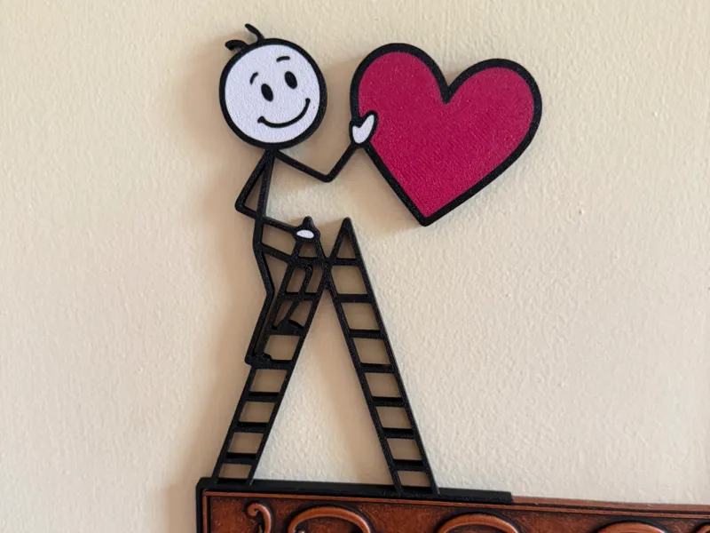 Stick Man in love - door/switch corner decoration