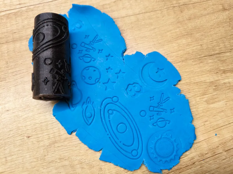 Space theme play doh roller