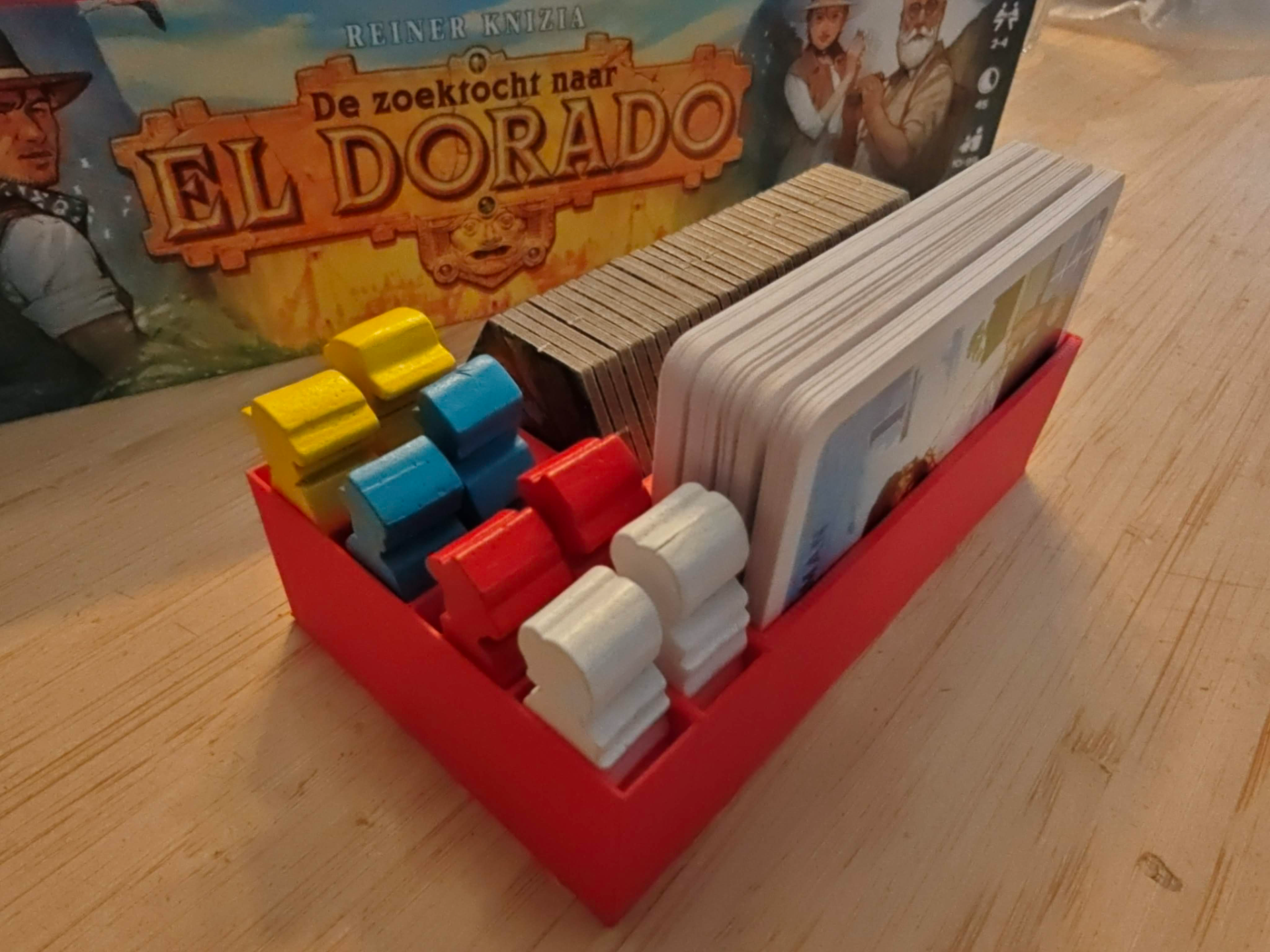 El Dorado insert player cards & pawns, cave tokens