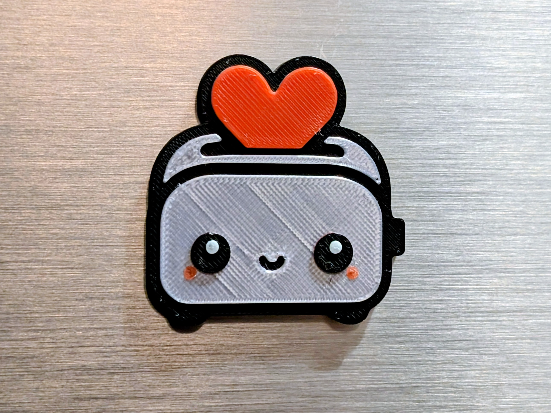 Cute Valentine's Day Toaster Magnet - Embossed!