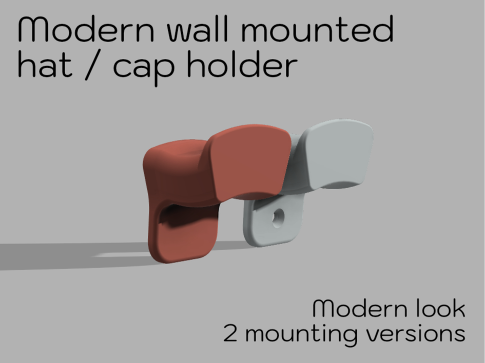 Modern wall mounted hat / cap holder