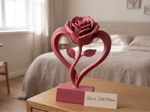 Figura decorativa: Heart Shaped Roses — referencia de MakerWorld
