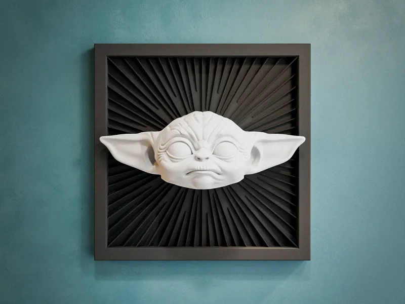 Grogu - Baby Yoda - Star Wars 3D-Wallart - No AMS