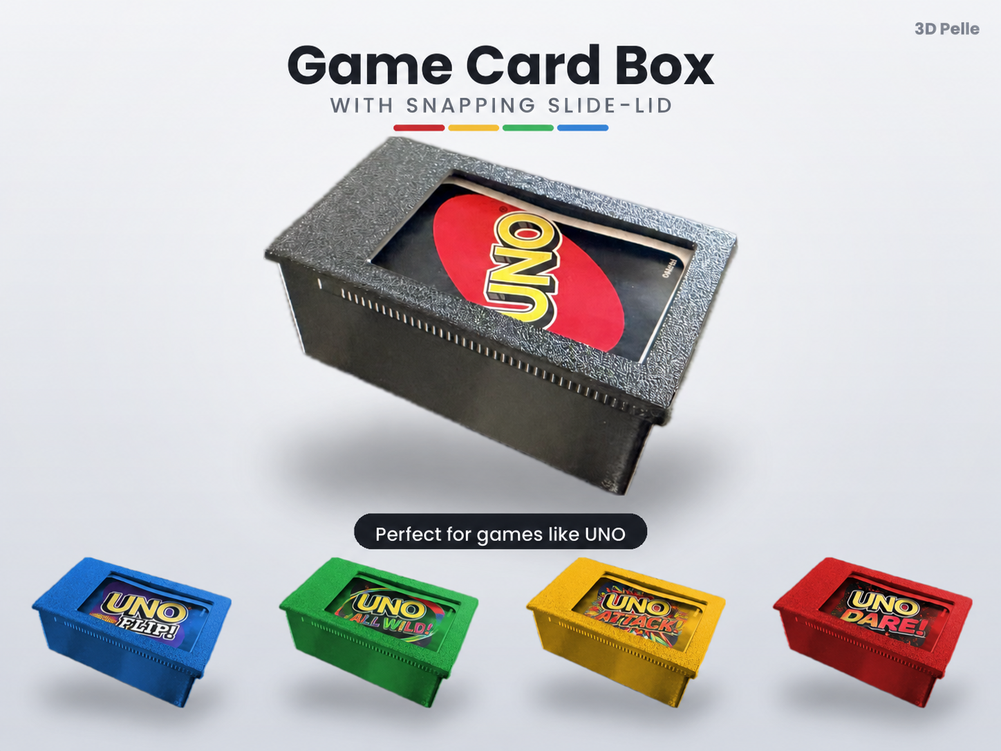 Game card box with snapping slide-lid