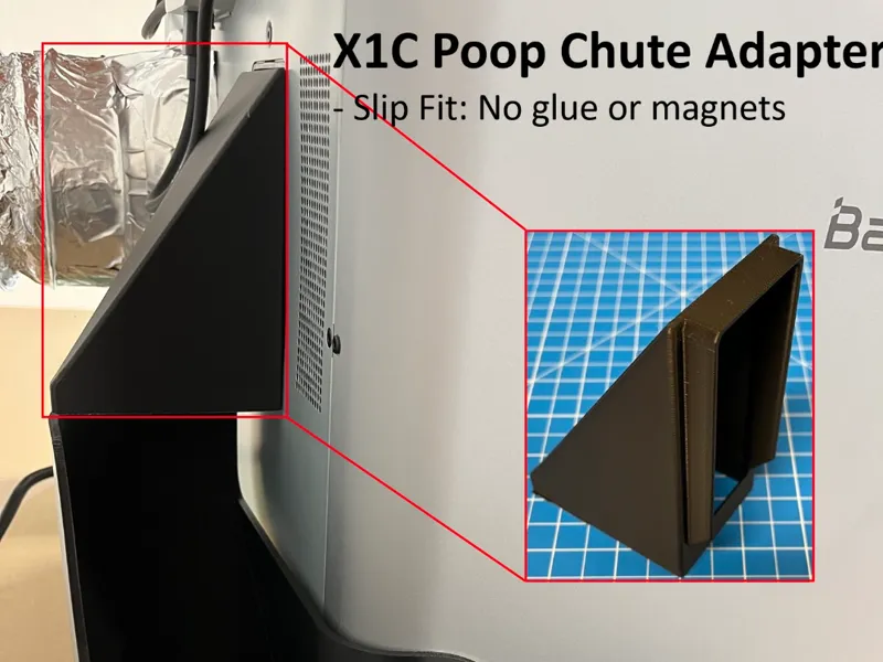 Poop Chute Adapter for X1C