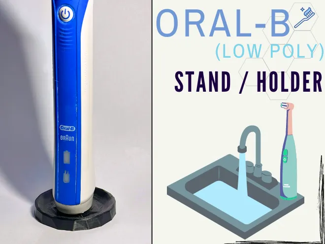 Oral-B Toothbrush Stand / Holder (Low Poly)