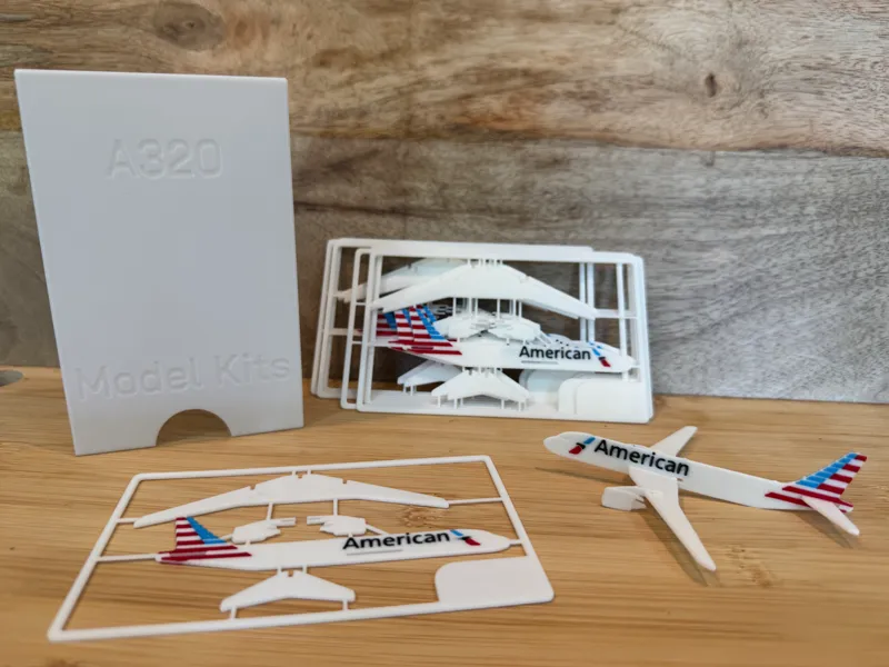 AirBus A320 Model Kit Card - American Airlines