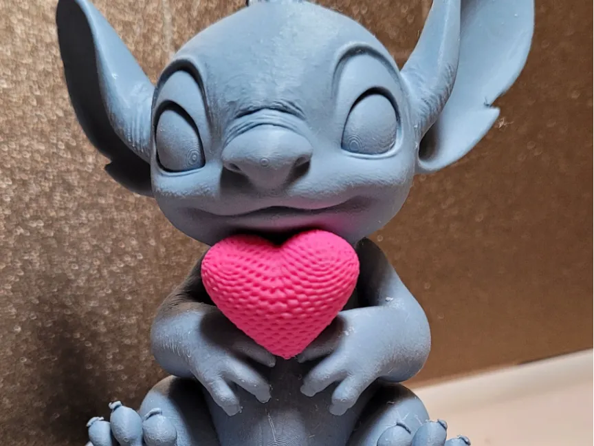 Stitch in love - Free 3D Print Model - MakerWorld