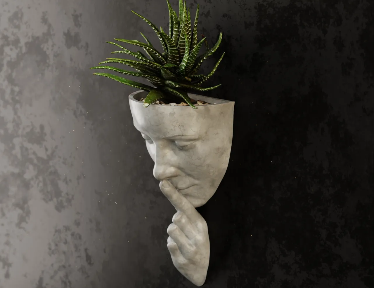 Woman wall flower pot 2 view 3