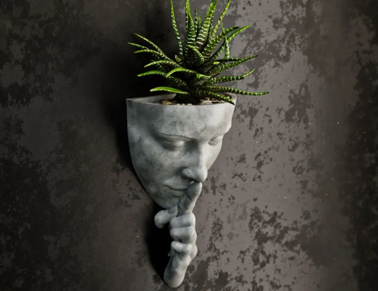 Woman wall flower pot 2 view 2