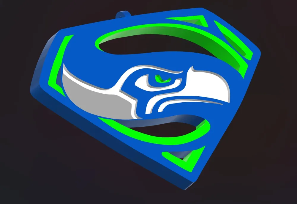 Seattle Seahawks Superfan Hype Chain - Free 3D Print Model - MakerWorld