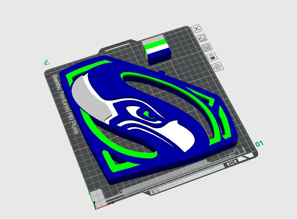 Seattle Seahawks Superfan Hype Chain - Free 3D Print Model - MakerWorld