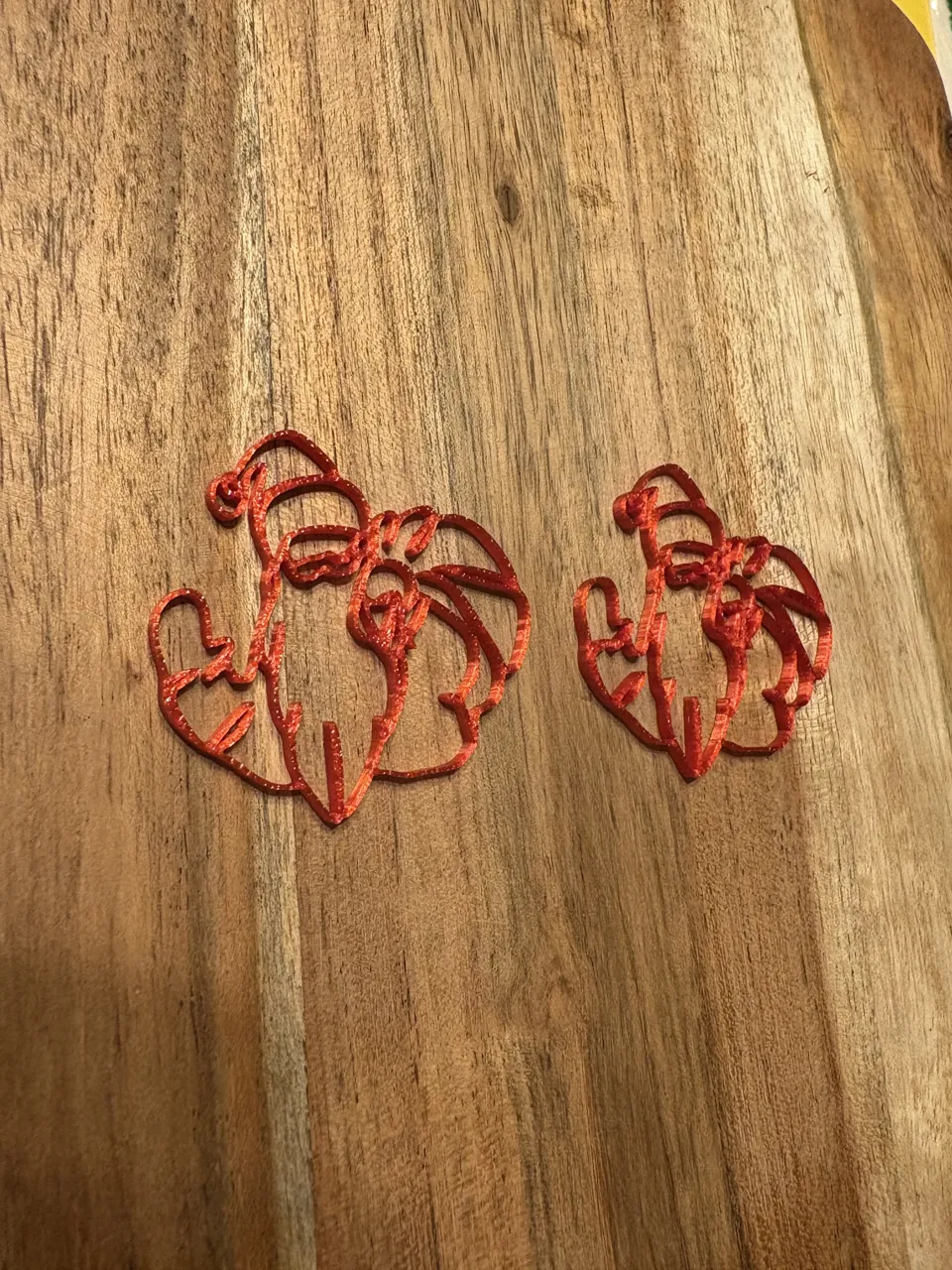 Santa Silhouette Christmas Earrings view 3