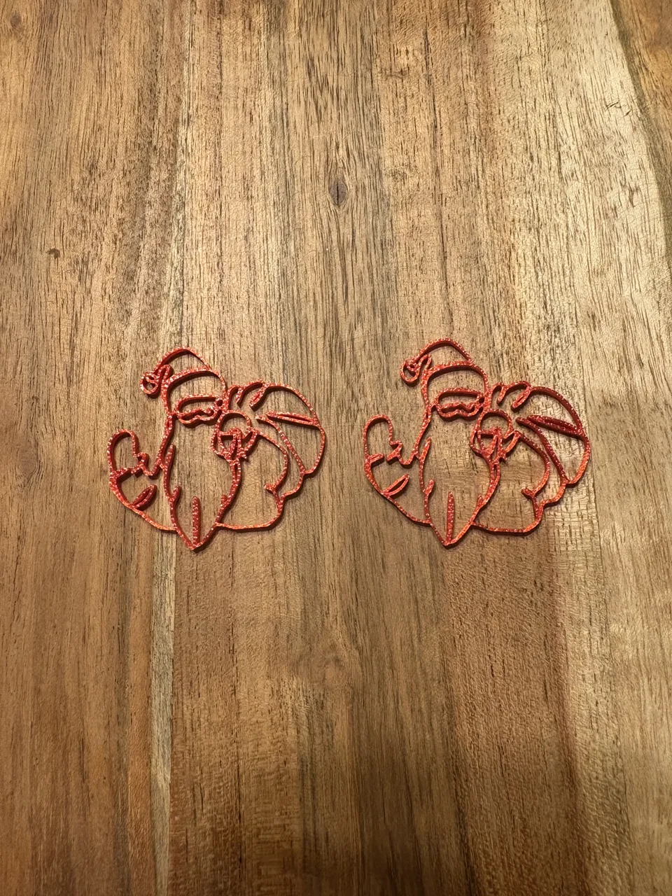 Santa Silhouette Christmas Earrings view 2