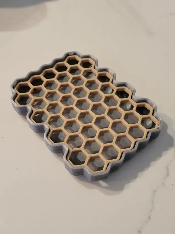 Porte-savon/éponge hexagonal à languettes