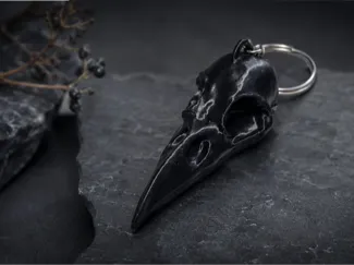 Crow Skull / Plague Doctor Keychain