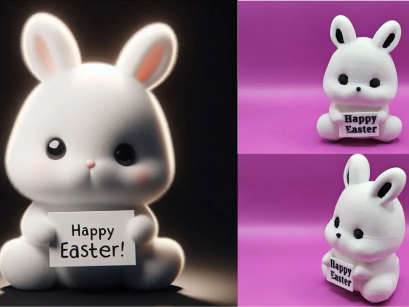 Easter Bunny with Sign