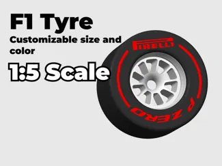 F1 Pirelli Keychain 1:5 scale | Can be resized