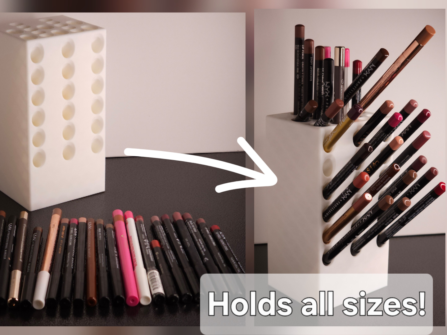 32 Slot Lip Liner Holder Makeup Organizer