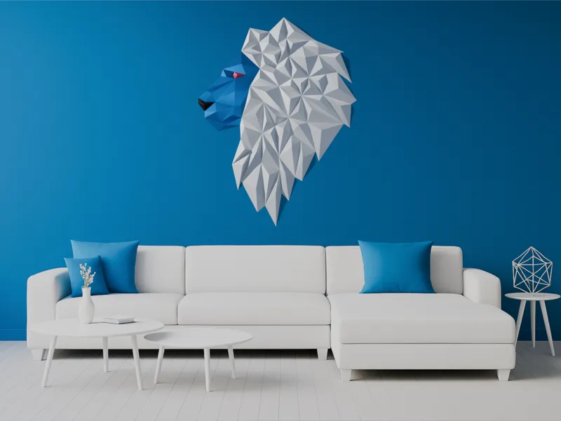 Geometric Lion wall art (version b)