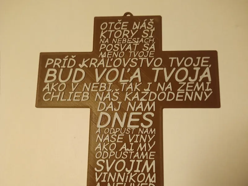 Kríž s modlidbou "Otče náš"