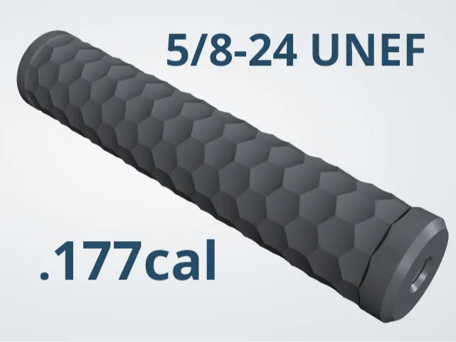 High Power Moderator Hexagon .177 (5/8-24 UNEF)