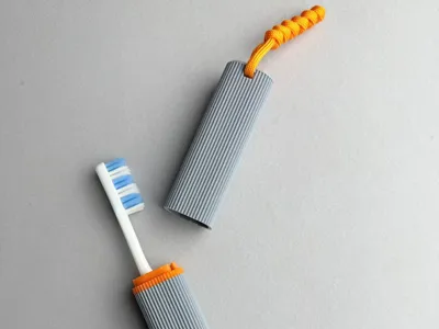 Minimalist textured toothbrush travel case