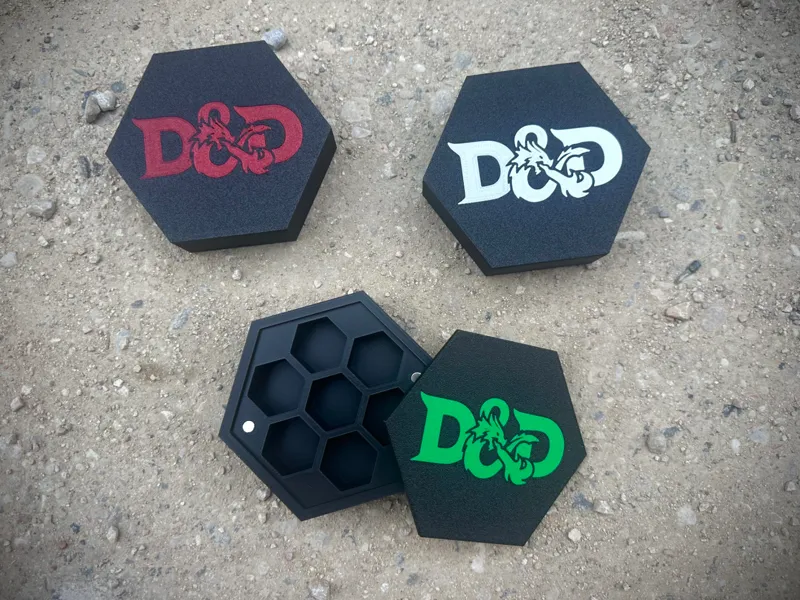 Hexagonal Dungeons Dragons Magnetic Dice Case D&D