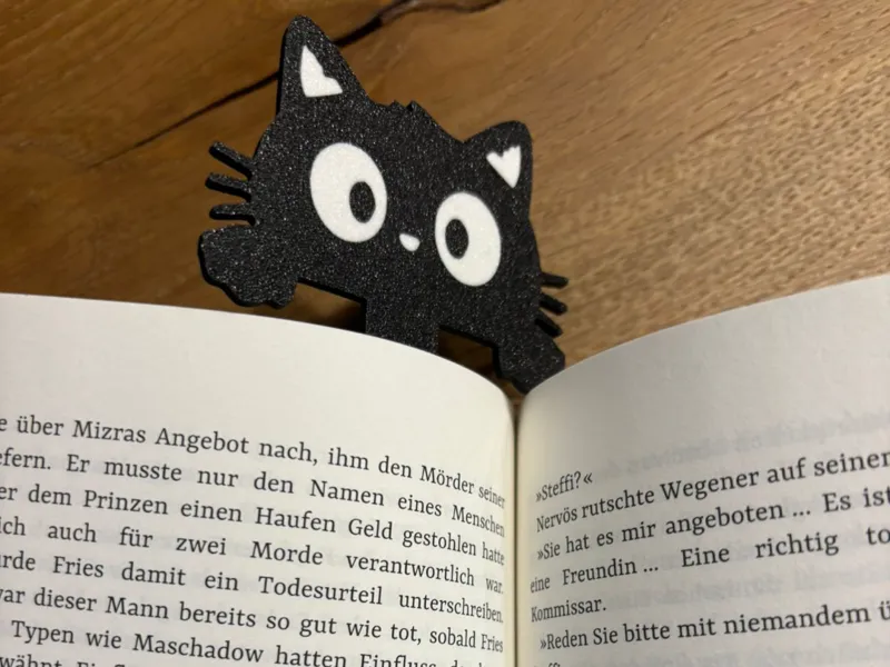 Süße schwarze Katze Lesezeichen