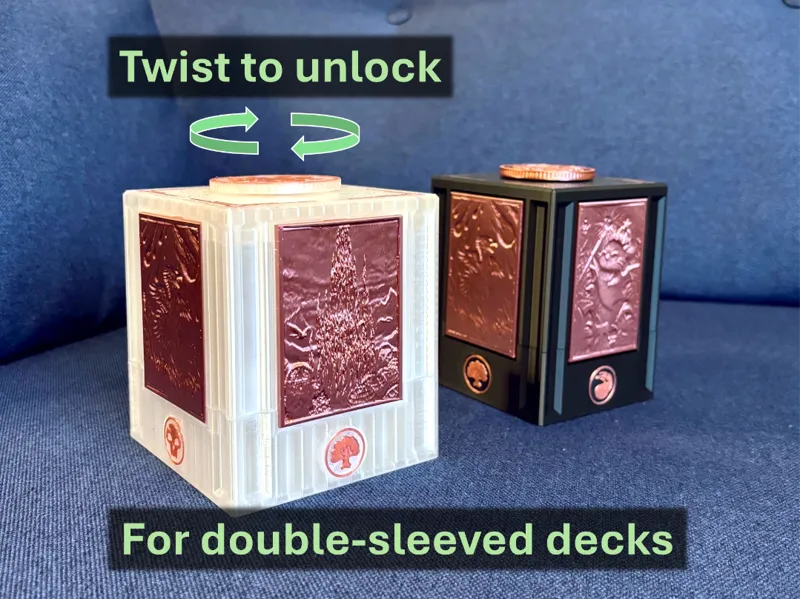 [For Double-Sleeves] Deck Box w Sliding Panel Lock