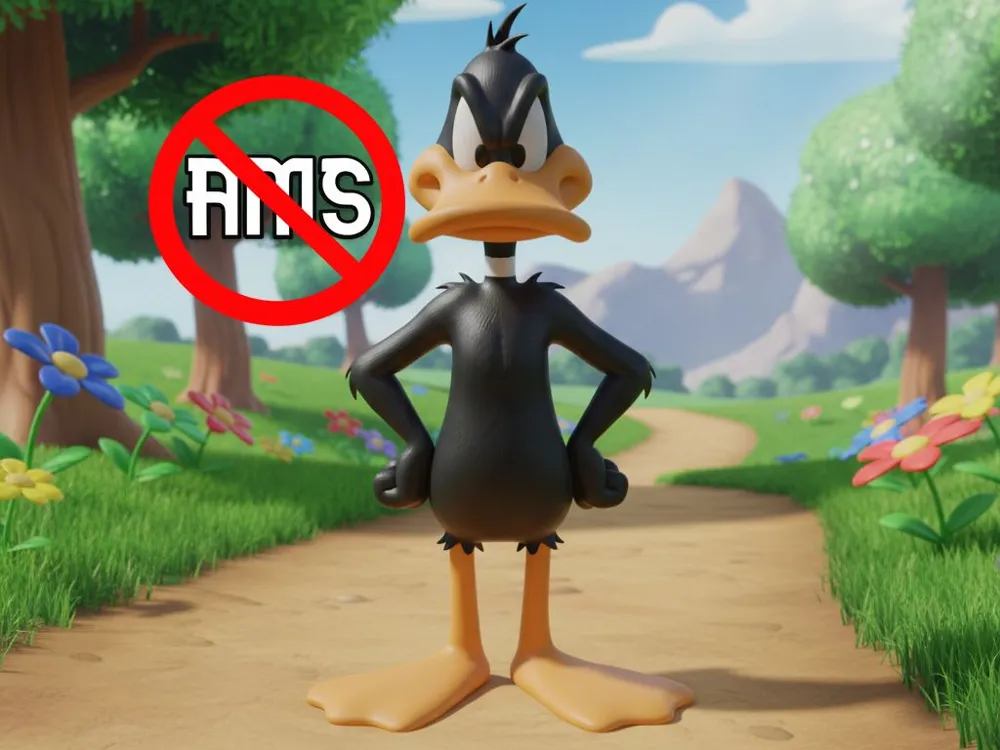 Accesorio para impresora 3D: Daffy Duck 25 cm Multi-Part Model No AMS Required. Referencia del modelo original.